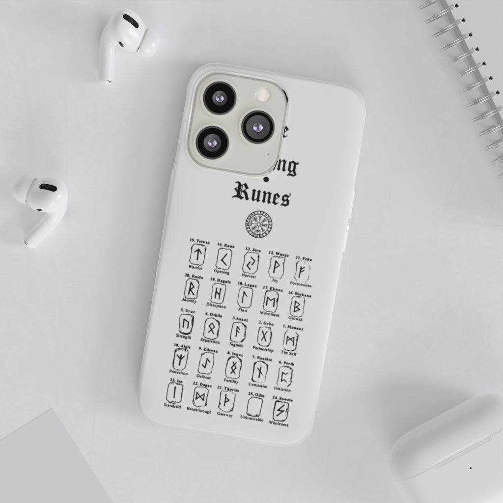Flexi Cases - The Viking runes. White version. mobile phone case, iPhone case, Samsung case, mobile accessory. Norse. Viking. pagan