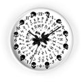 Huginn and Muninn. Odin Wall clock - Pagan, Rune and moon cycle clock. witchcraft. Black version.