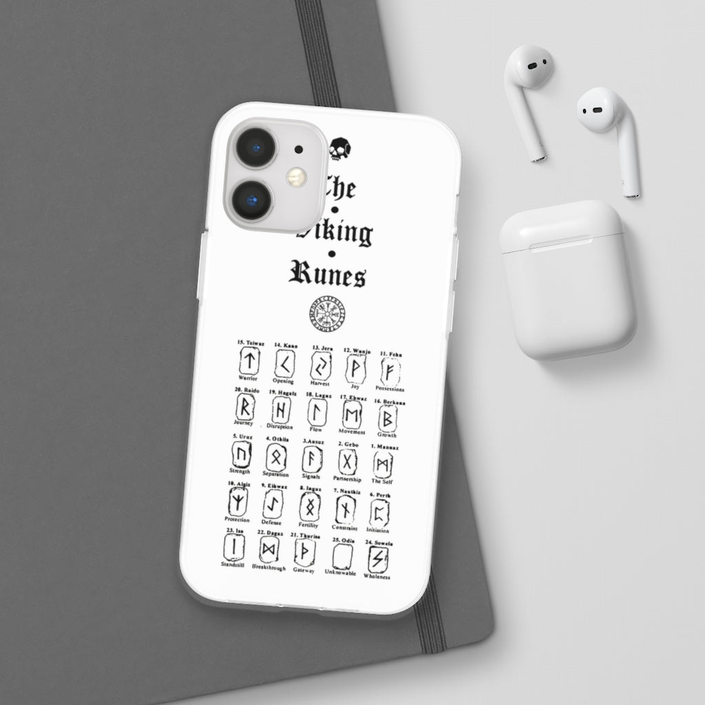 Flexi Cases - The Viking runes. White version. mobile phone case, iPhone case, Samsung case, mobile accessory. Norse. Viking. pagan