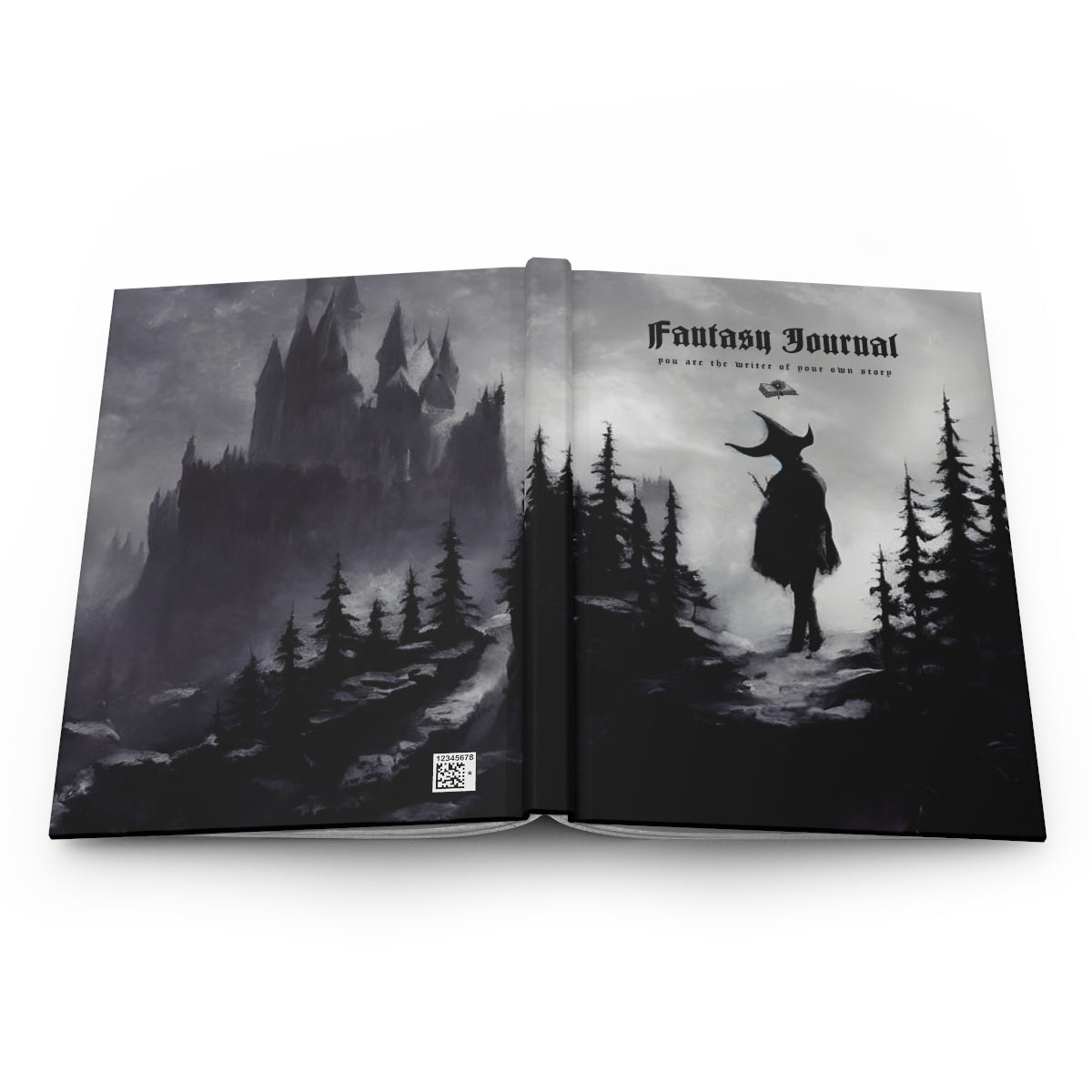 Fantasy Journal - Hardcover Journal Matte. The lonely witch. Lined journal. Artistic and story writing journal.