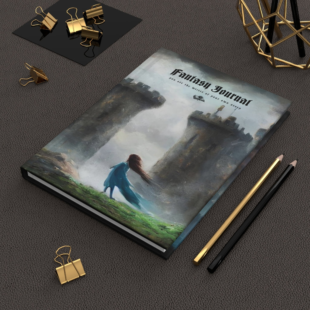 Fantasy Journal - Hardcover Journal Matte. The brave princess. Lined journal. Artistic and story writing journal.