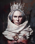 Oil Painting. Power of the queen. Painting. Art print. original artwork. Gothic Home décor. Digital art.