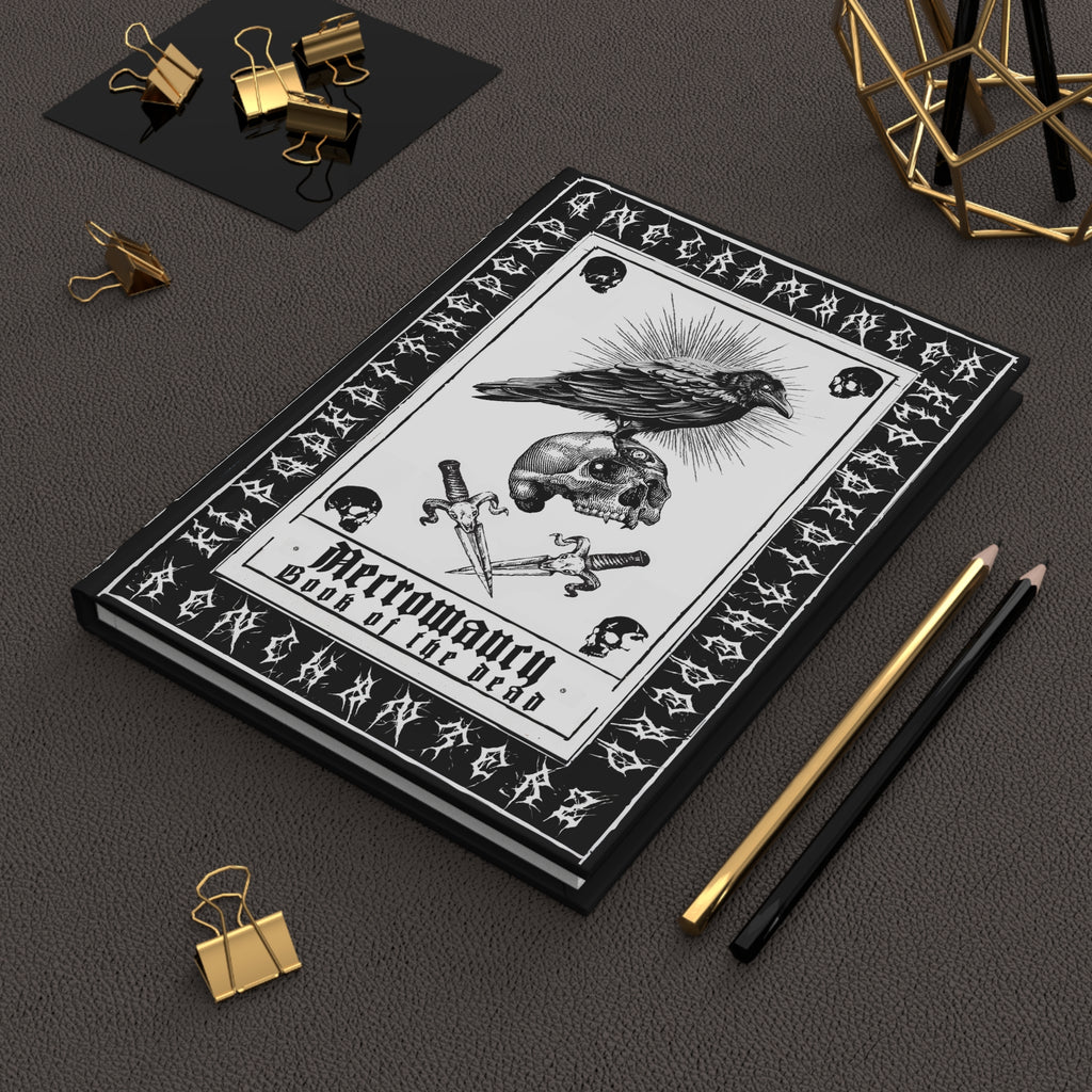 Necromancy Book of the dead journal - Raven madness. Hardcover Journal Matte. The shadow warlock. Lined journal.