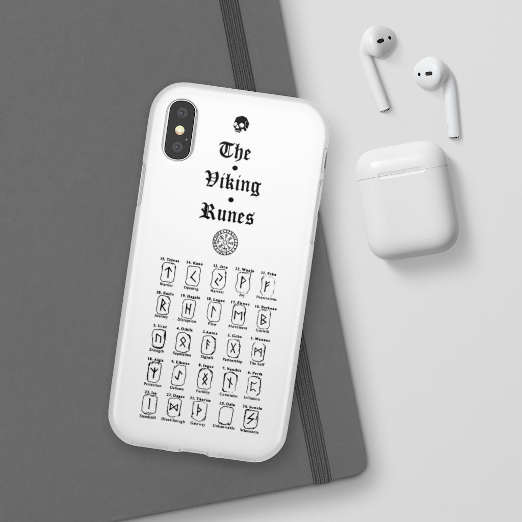 Flexi Cases - The Viking runes. White version. mobile phone case, iPhone case, Samsung case, mobile accessory. Norse. Viking. pagan