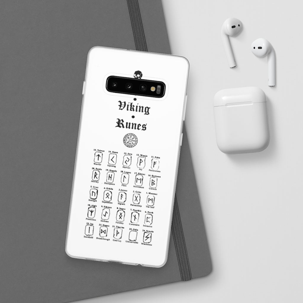 Flexi Cases - The Viking runes. White version. mobile phone case, iPhone case, Samsung case, mobile accessory. Norse. Viking. pagan
