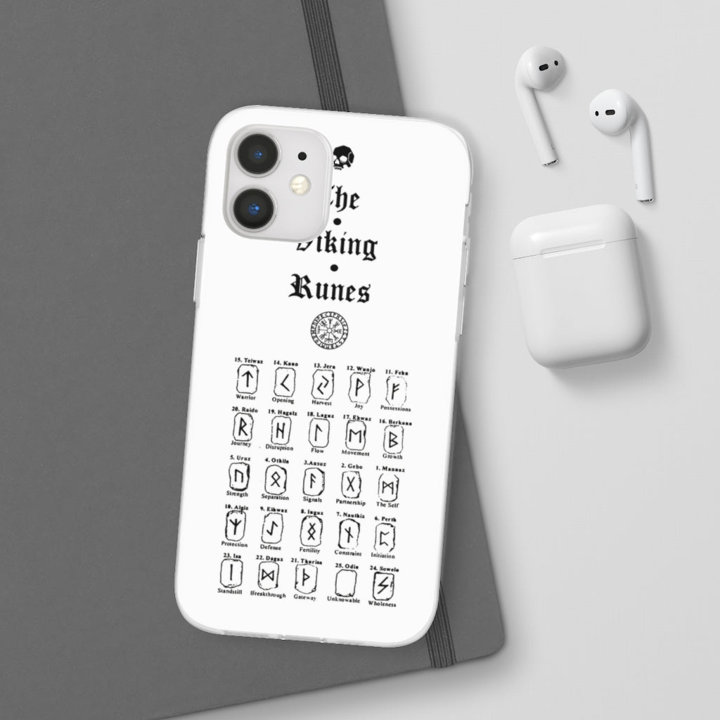 Flexi Cases - The Viking runes. White version. mobile phone case, iPhone case, Samsung case, mobile accessory. Norse. Viking. pagan
