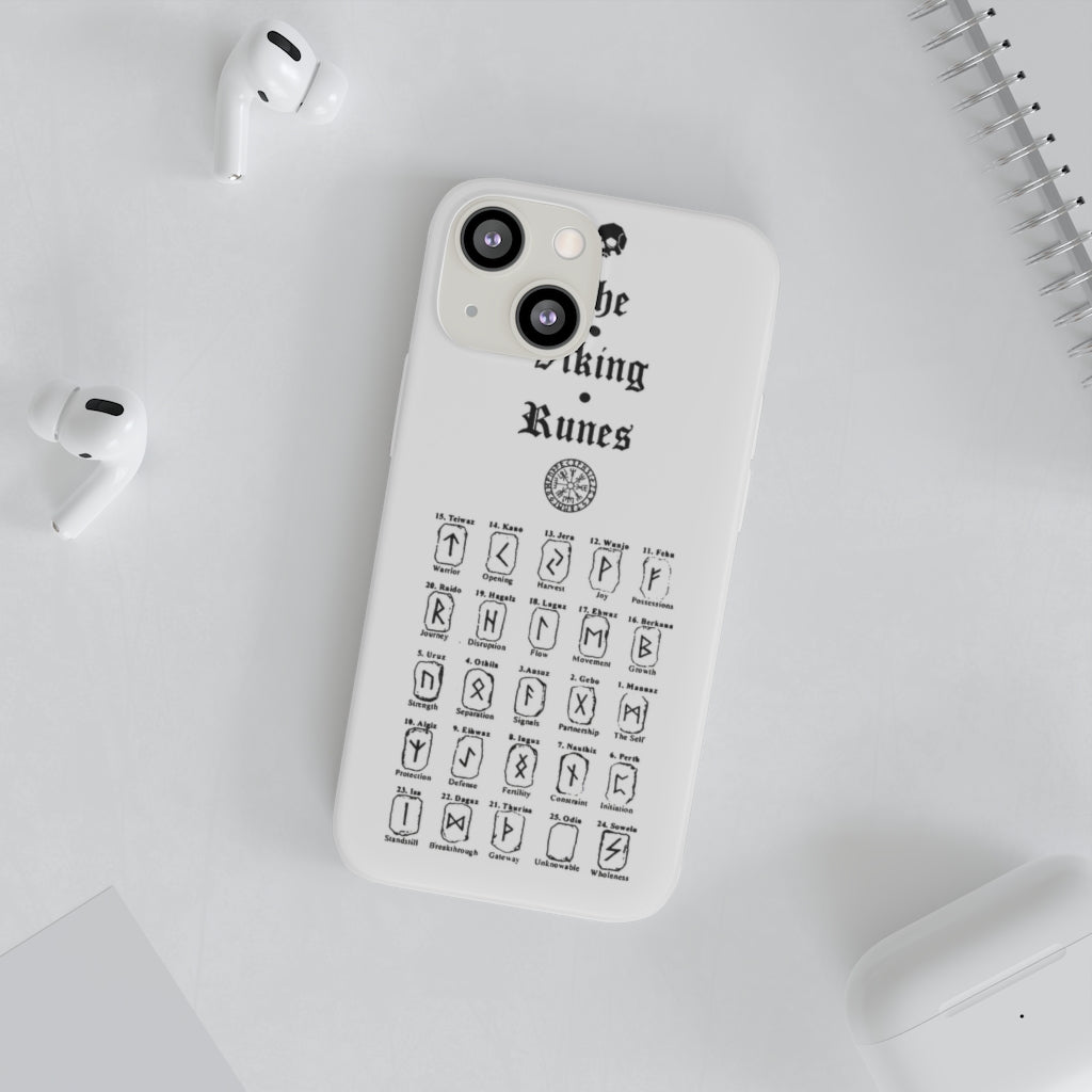 Flexi Cases - The Viking runes. White version. mobile phone case, iPhone case, Samsung case, mobile accessory. Norse. Viking. pagan