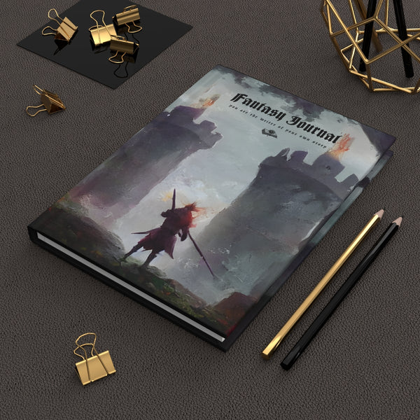 Fantasy Journal - Hardcover Journal Matte. The brave knight. Lined journal. Artistic and story writing journal.