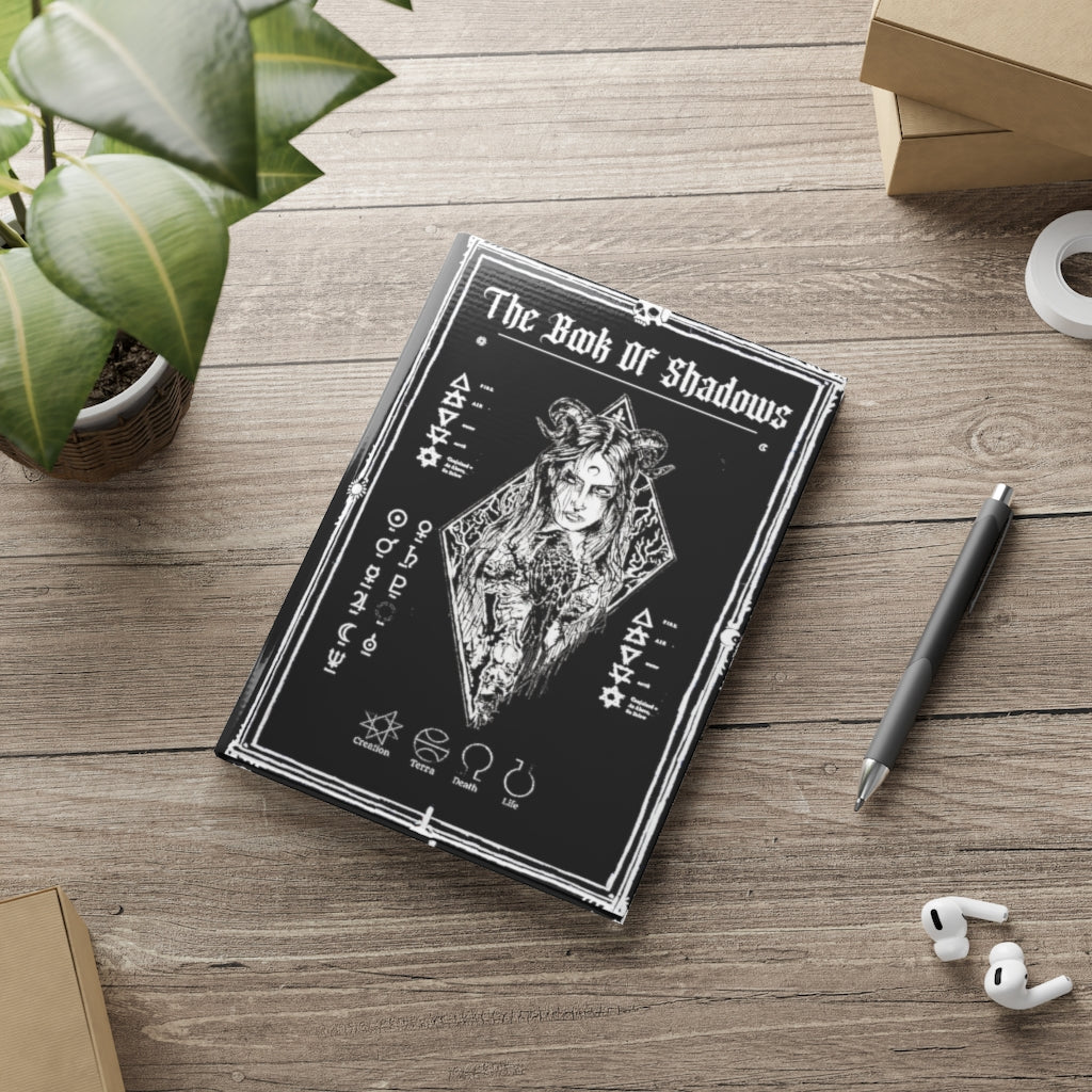 Hardcover Notebook. The Book Of Shadows - The Raven witch. Spell Book. Lined, grid, blank journal.