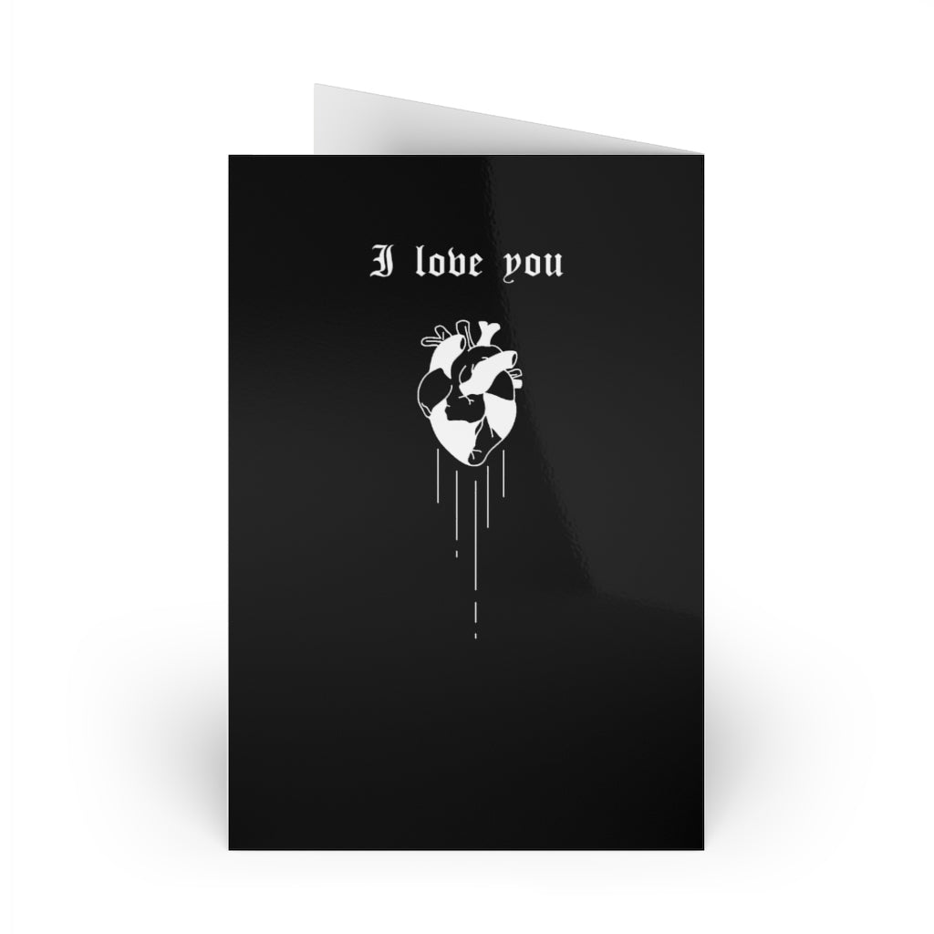 Hold me forever. Valentines. Greeting Cards (1 or 10-pcs). Black version. I love you. Anniversary, Christmas, Birthday card
