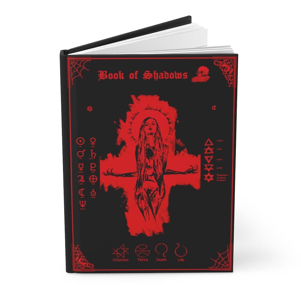 Book of shadows - Hardcover Journal Matte. Her Devine Power. Blood Red edition
