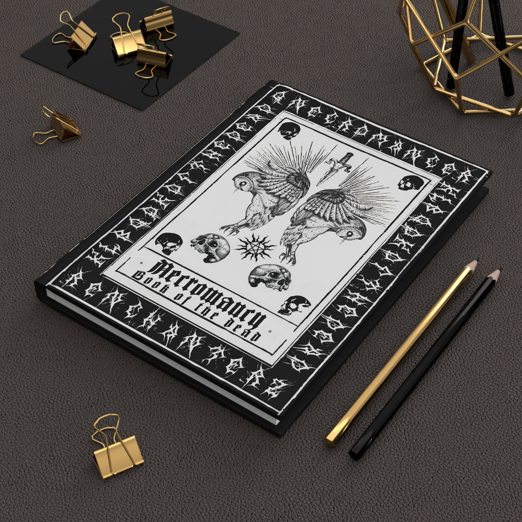 Deathly owl - Necromancy Book of the dead journal. Hardcover Journal Matte. The shadow warlock. Lined journal.