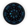 Wall clock -  Wicca Pagan Celtic Triquetra. Ice blue.