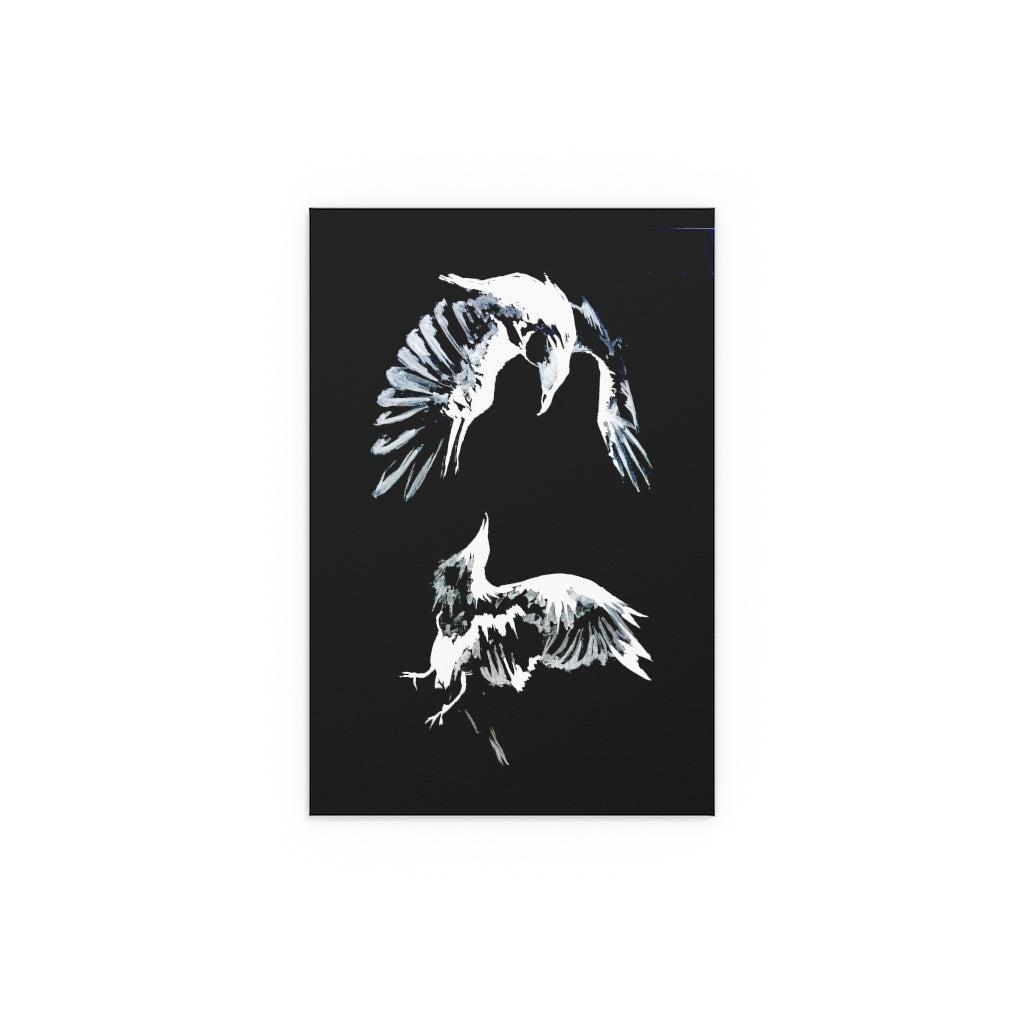 Ravens Play - Fine Art Posters. Wall art. Painting. Artwork. Black version.