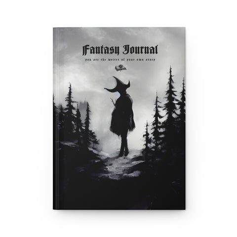 Fantasy Journal - Hardcover Journal Matte. The lonely witch. Lined journal. Artistic and story writing journal.