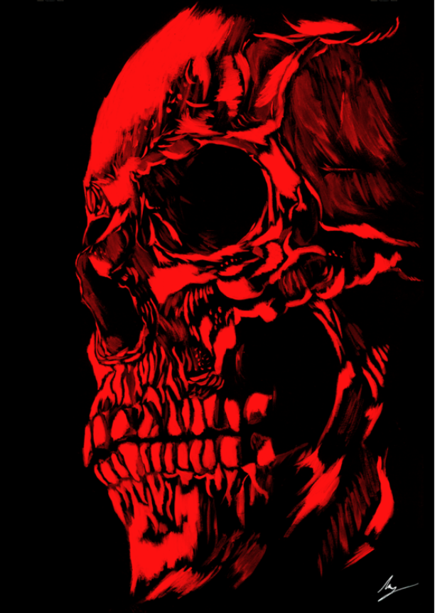 Blood skull - Wall art