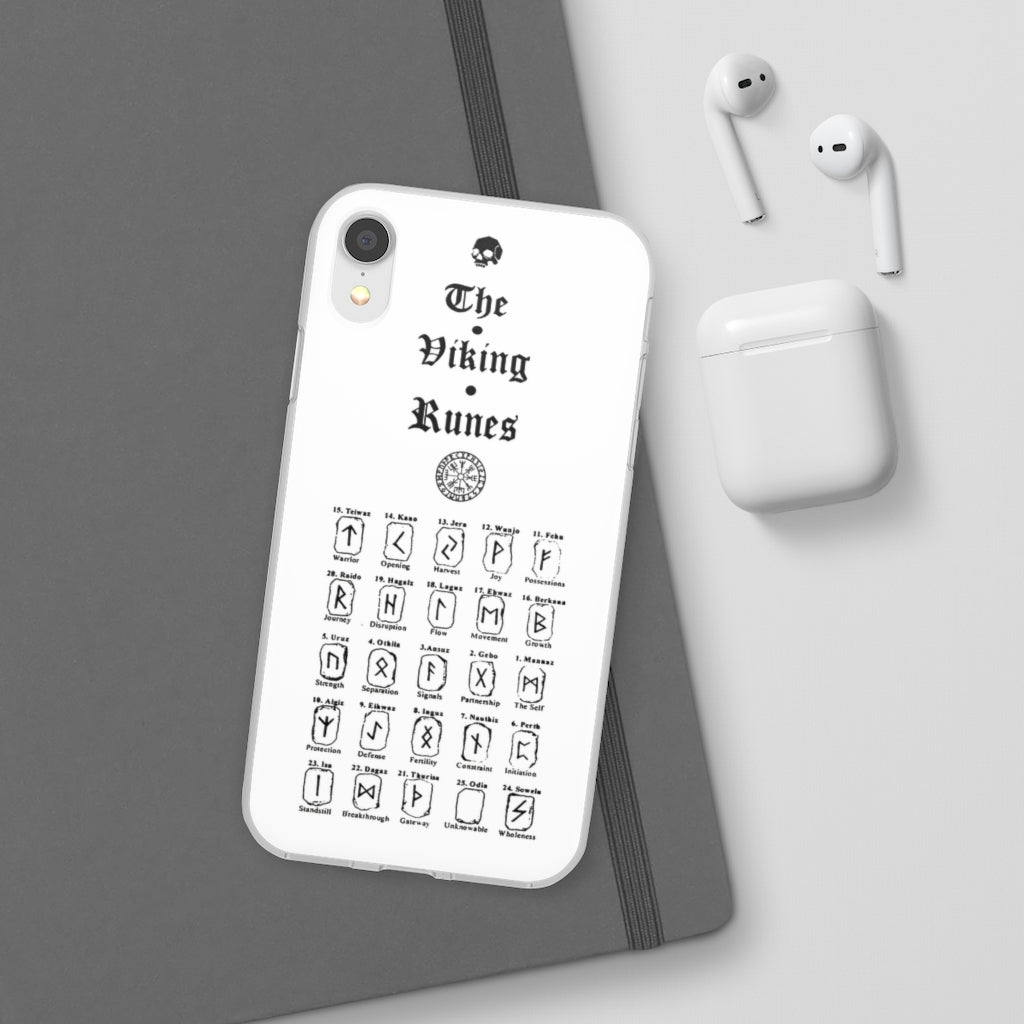 Flexi Cases - The Viking runes. White version. mobile phone case, iPhone case, Samsung case, mobile accessory. Norse. Viking. pagan