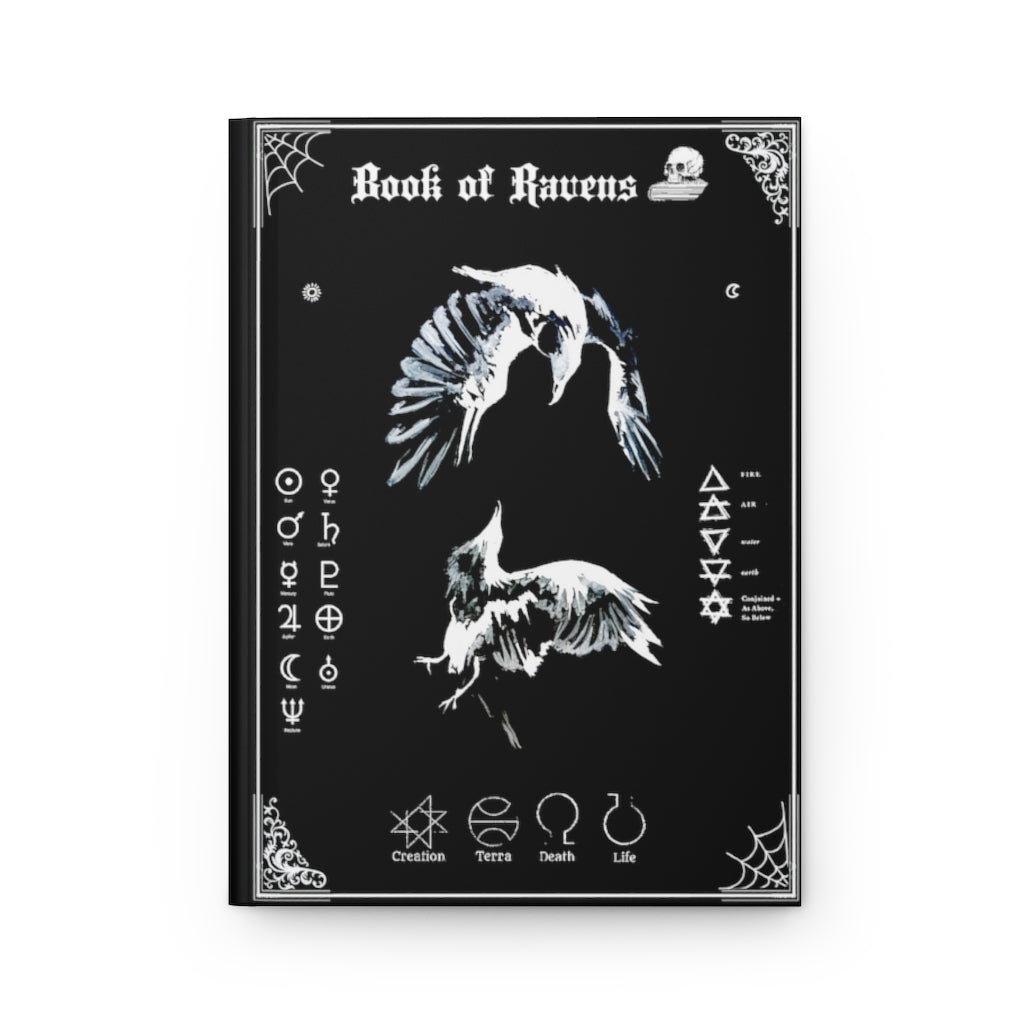 Book of Ravens - Hardcover Journal Matte. Gothic spell book - Journal