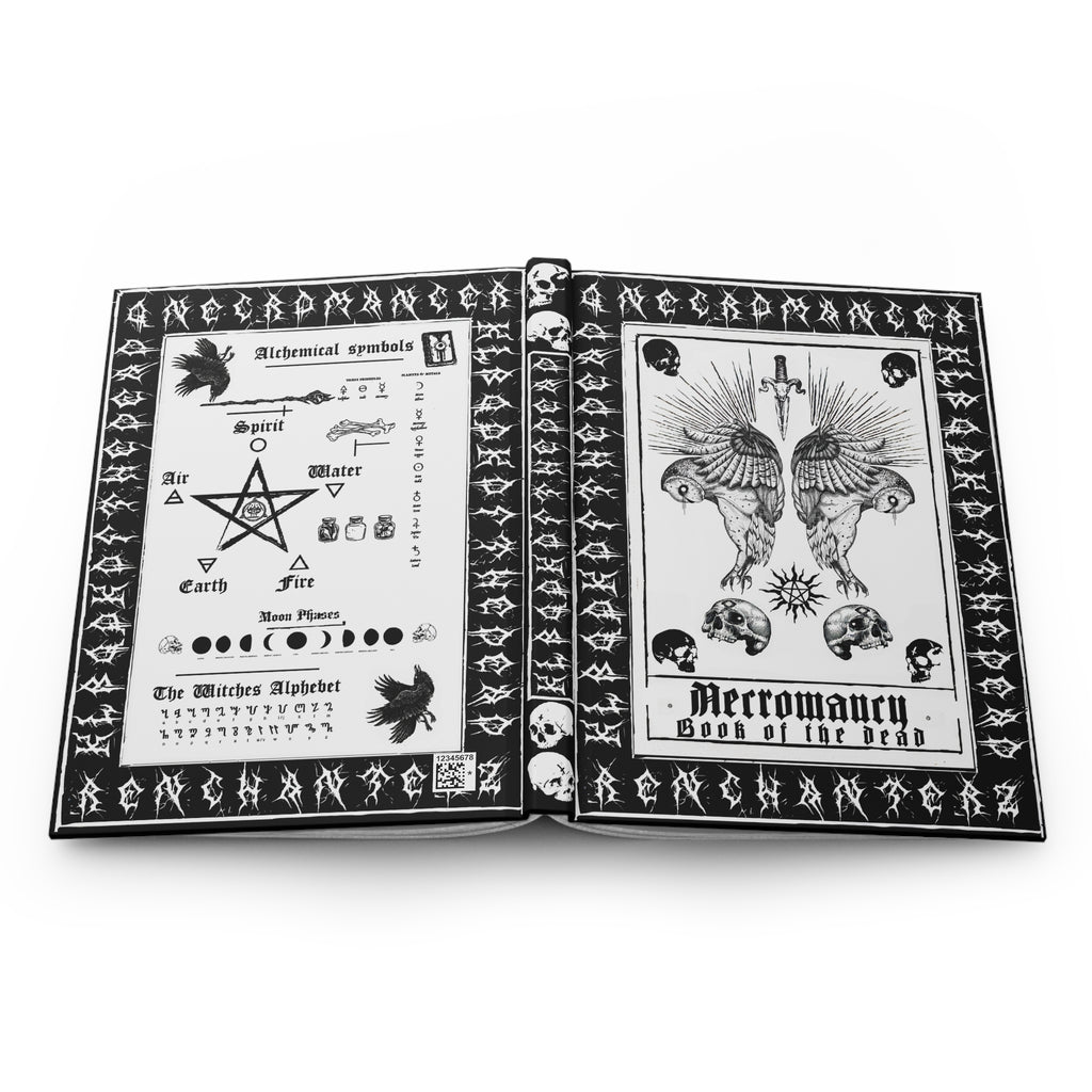 Deathly owl - Necromancy Book of the dead journal. Hardcover Journal Matte. The shadow warlock. Lined journal.