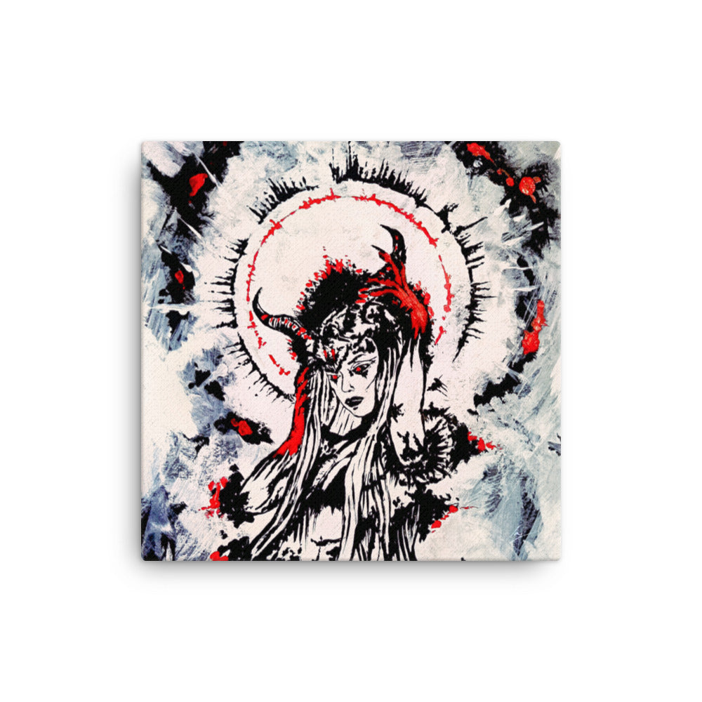 Her devilish power within. Home decor - Canvas. Blood Red.