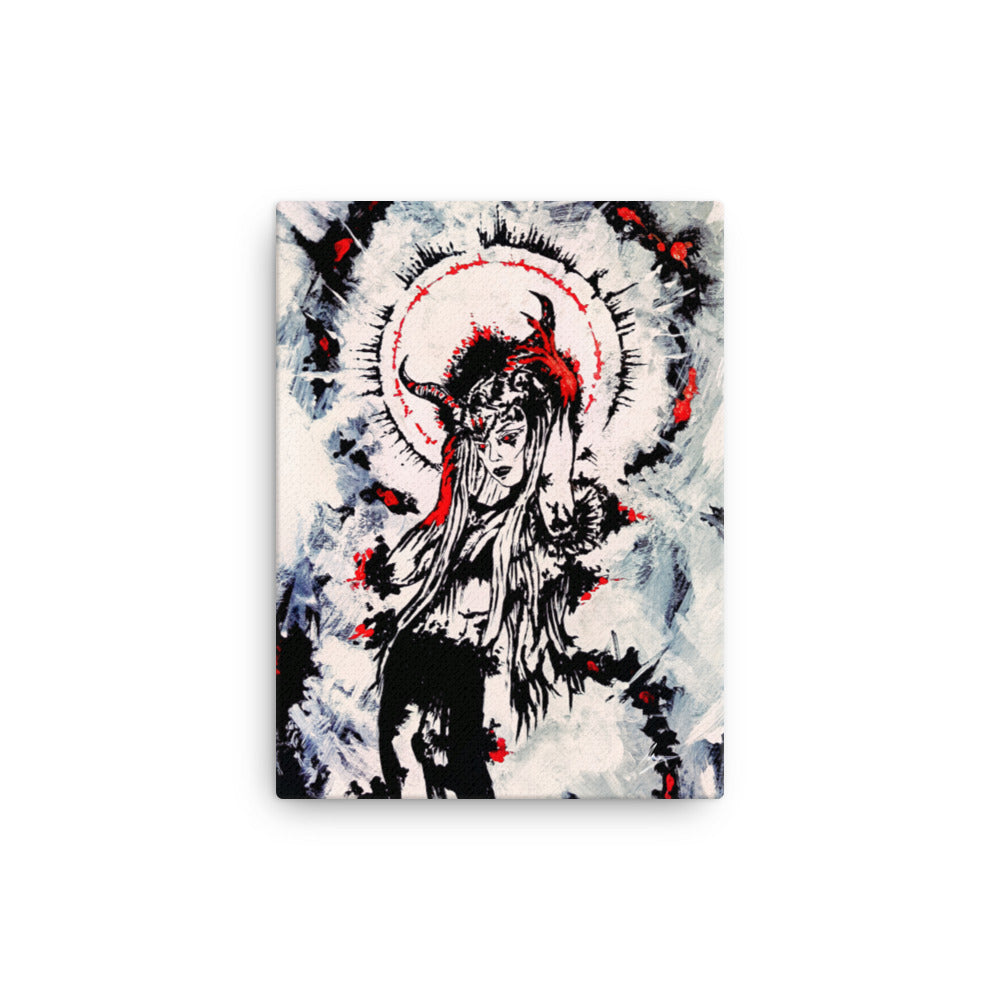Her devilish power within. Home decor - Canvas. Blood Red.