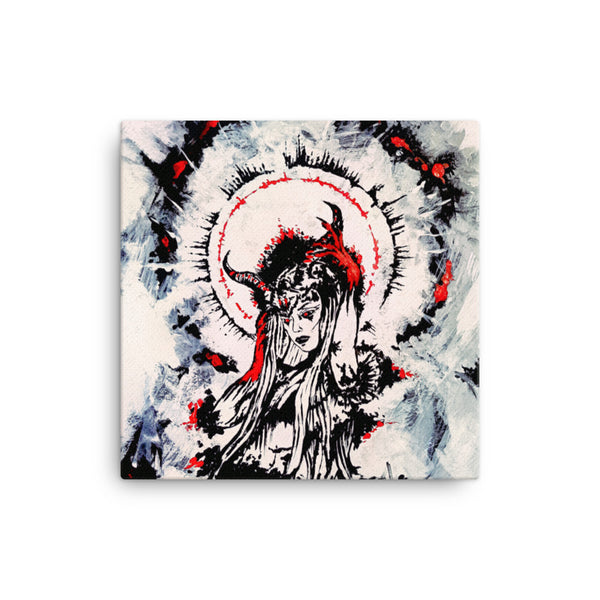 Her devilish power within. Home decor - Canvas. Blood Red.
