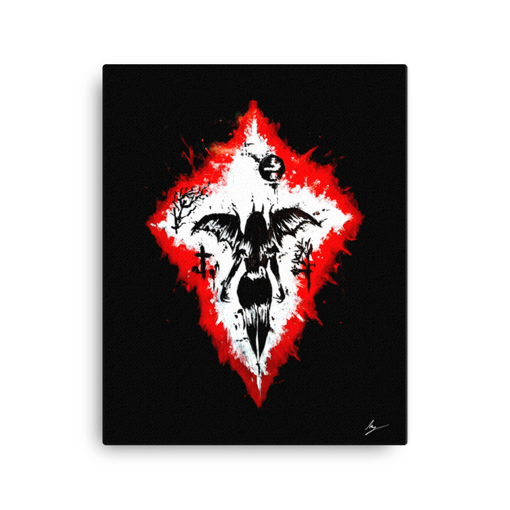 Her devilish power. Gothic home décor - Canvas wall art.