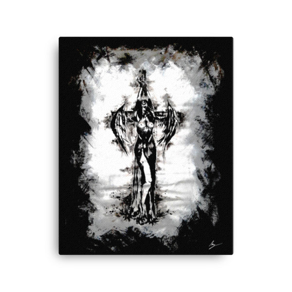 Burn the Witch. Gothic home decor - Canvas wall art.