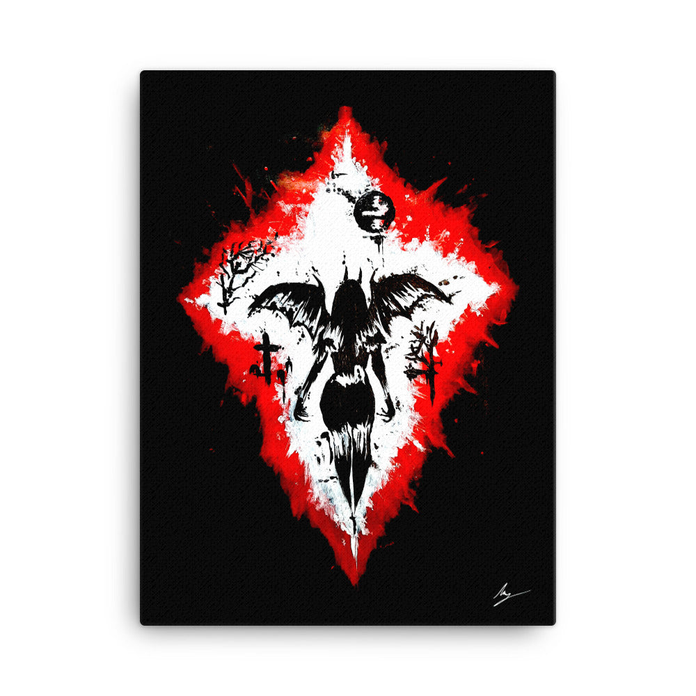 Her devilish power. Gothic home décor - Canvas wall art.