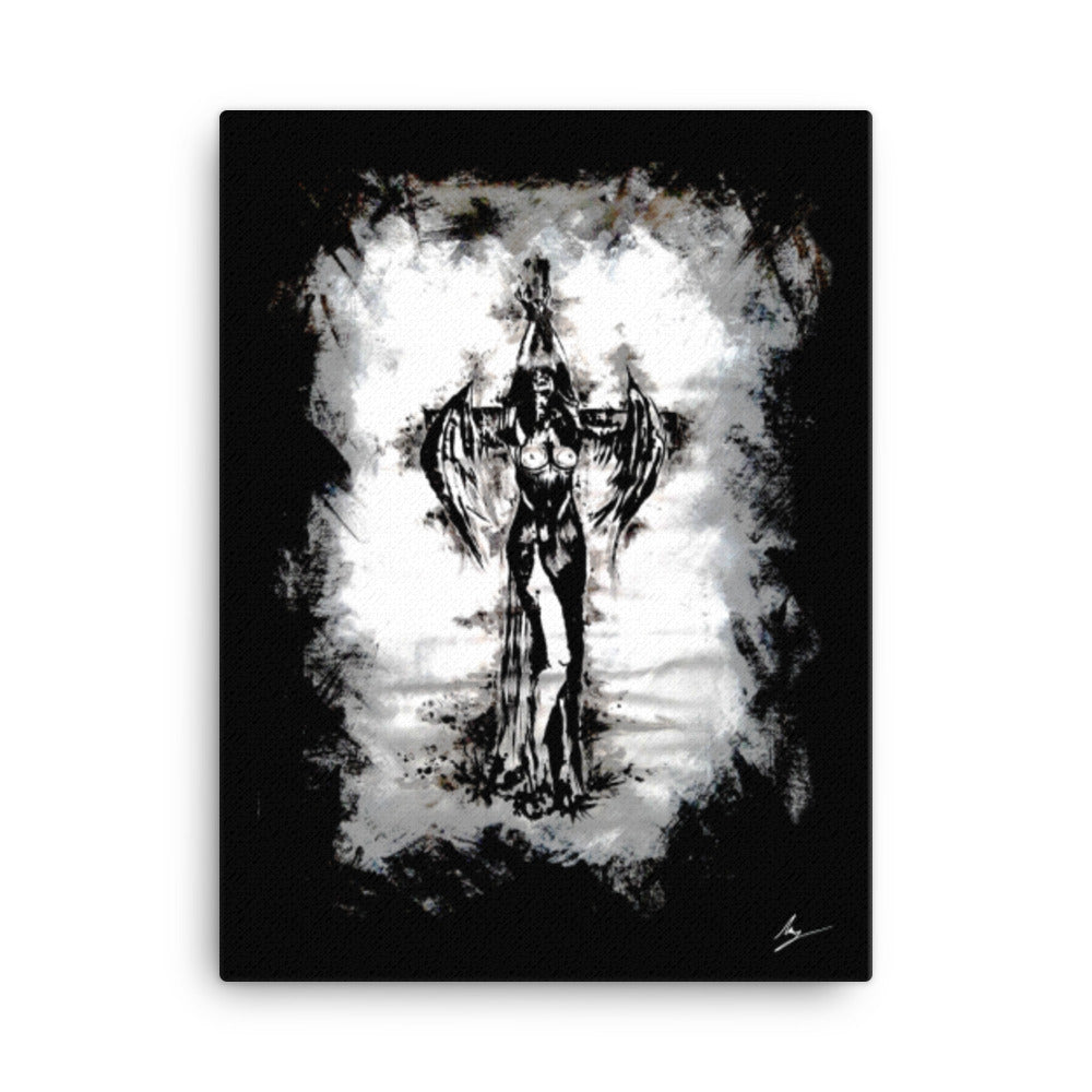 Burn the Witch. Gothic home decor - Canvas wall art.