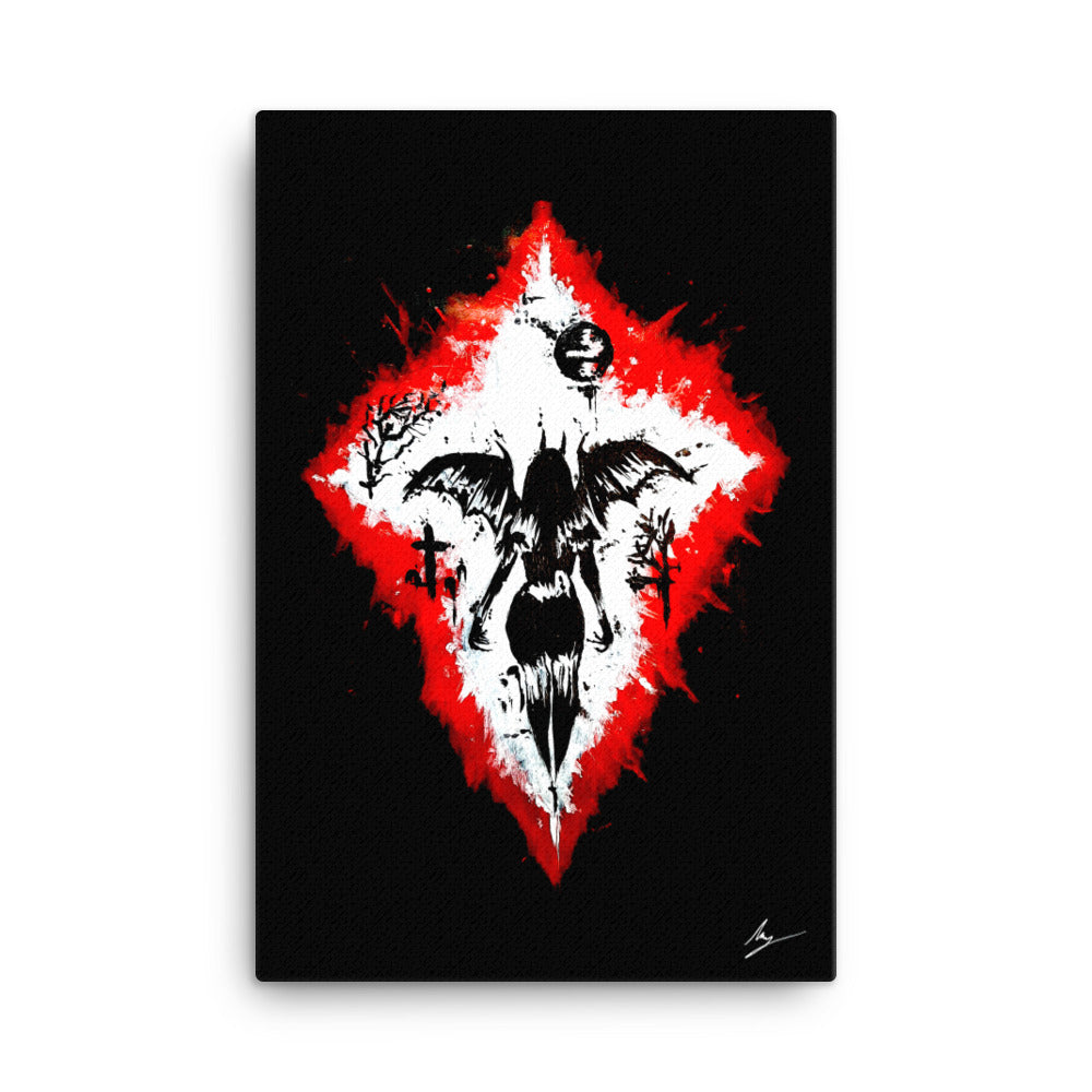 Her devilish power. Gothic home décor - Canvas wall art.
