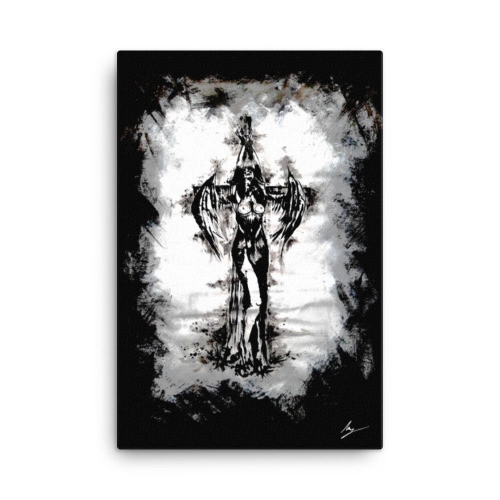 Burn the Witch. Gothic home decor - Canvas wall art.