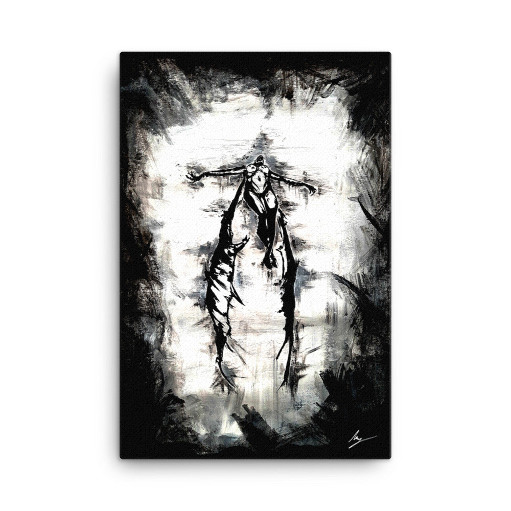 Her devil within calls. Gothic home decor - Canvas wall art.