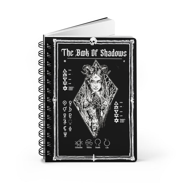 Book of shadows - Spiral Bound Journal. Spell craft, witchcraft, dark journal.
