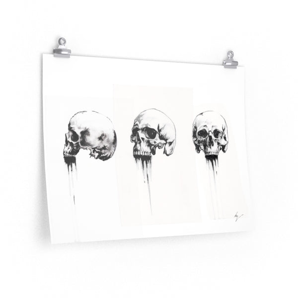 Dark skull - I - II - II - Premium Matte horizontal posters. Wall art, gothic home decor, Skull art.