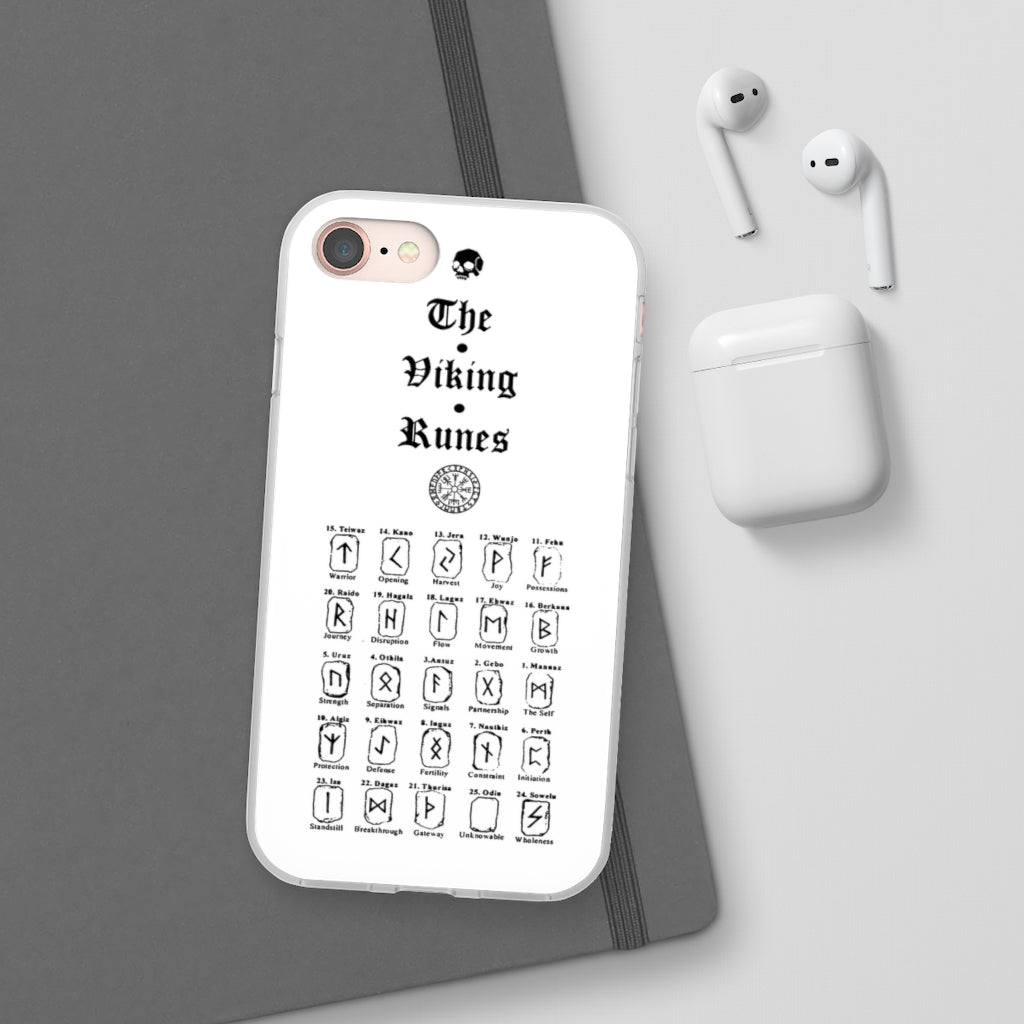 Flexi Cases - The Viking runes. White version. mobile phone case, iPhone case, Samsung case, mobile accessory. Norse. Viking. pagan