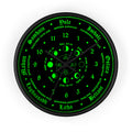 Wall clock -  Wicca Pagan Celtic Triquetra. witchy green.