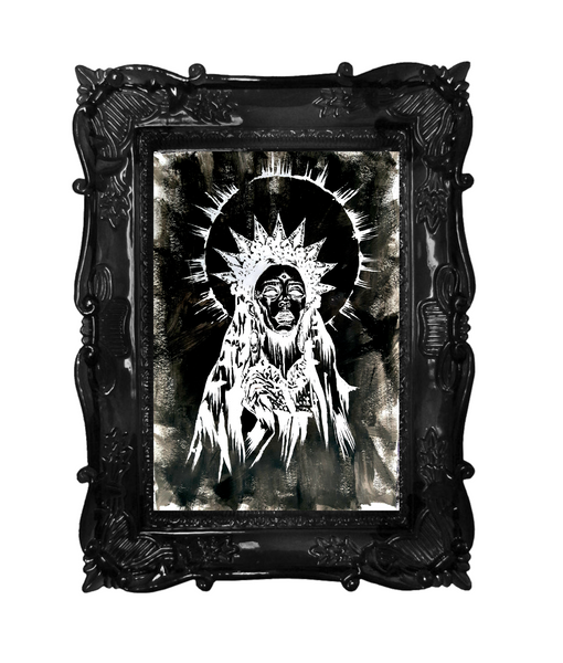 She sees all. Gothic home decor - Poster wall art. Black version