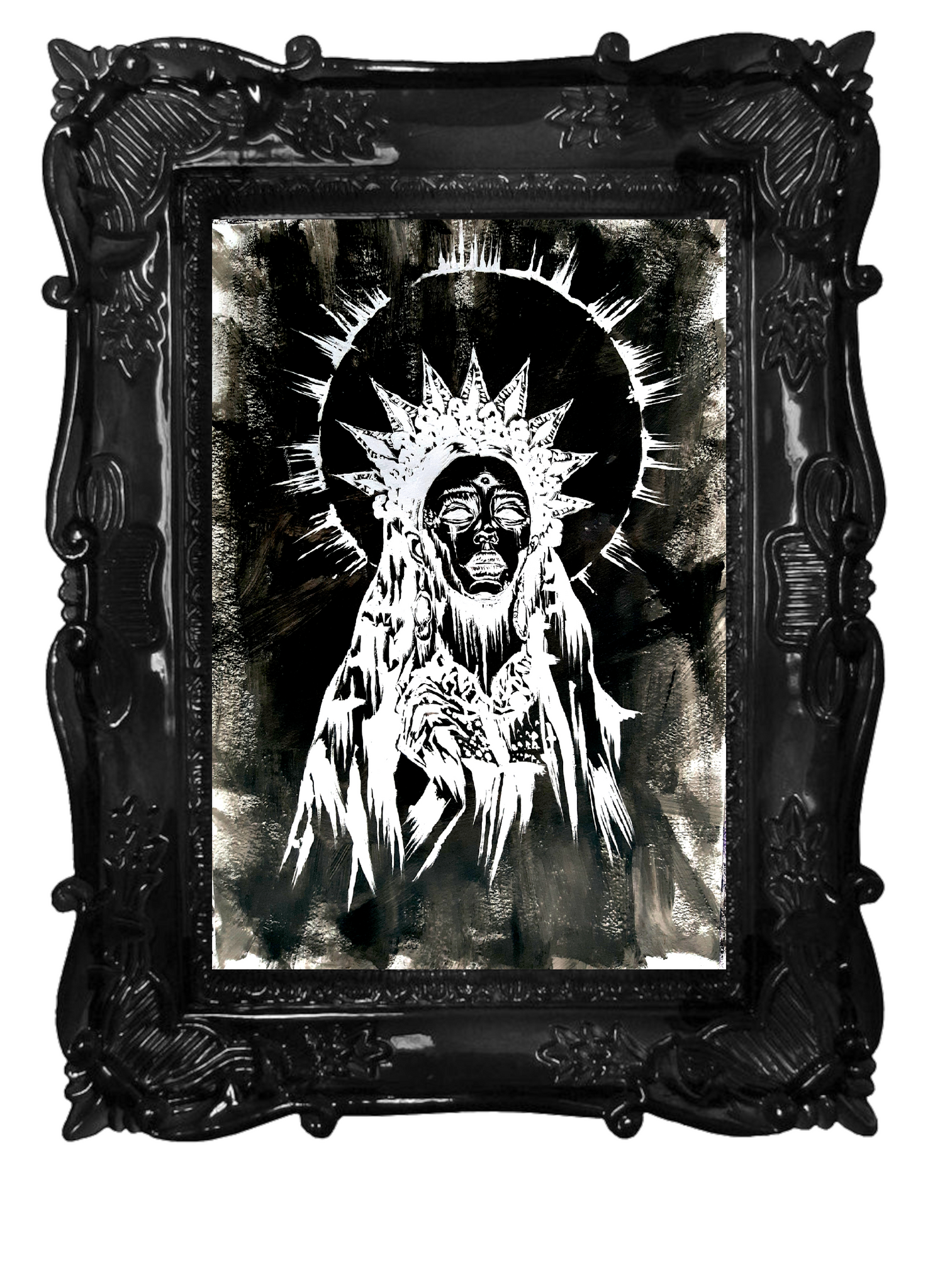She sees all. Gothic home decor - Poster wall art. Black version