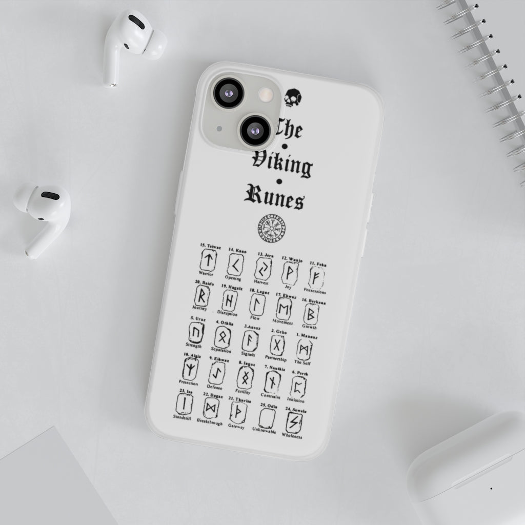 Flexi Cases - The Viking runes. White version. mobile phone case, iPhone case, Samsung case, mobile accessory. Norse. Viking. pagan