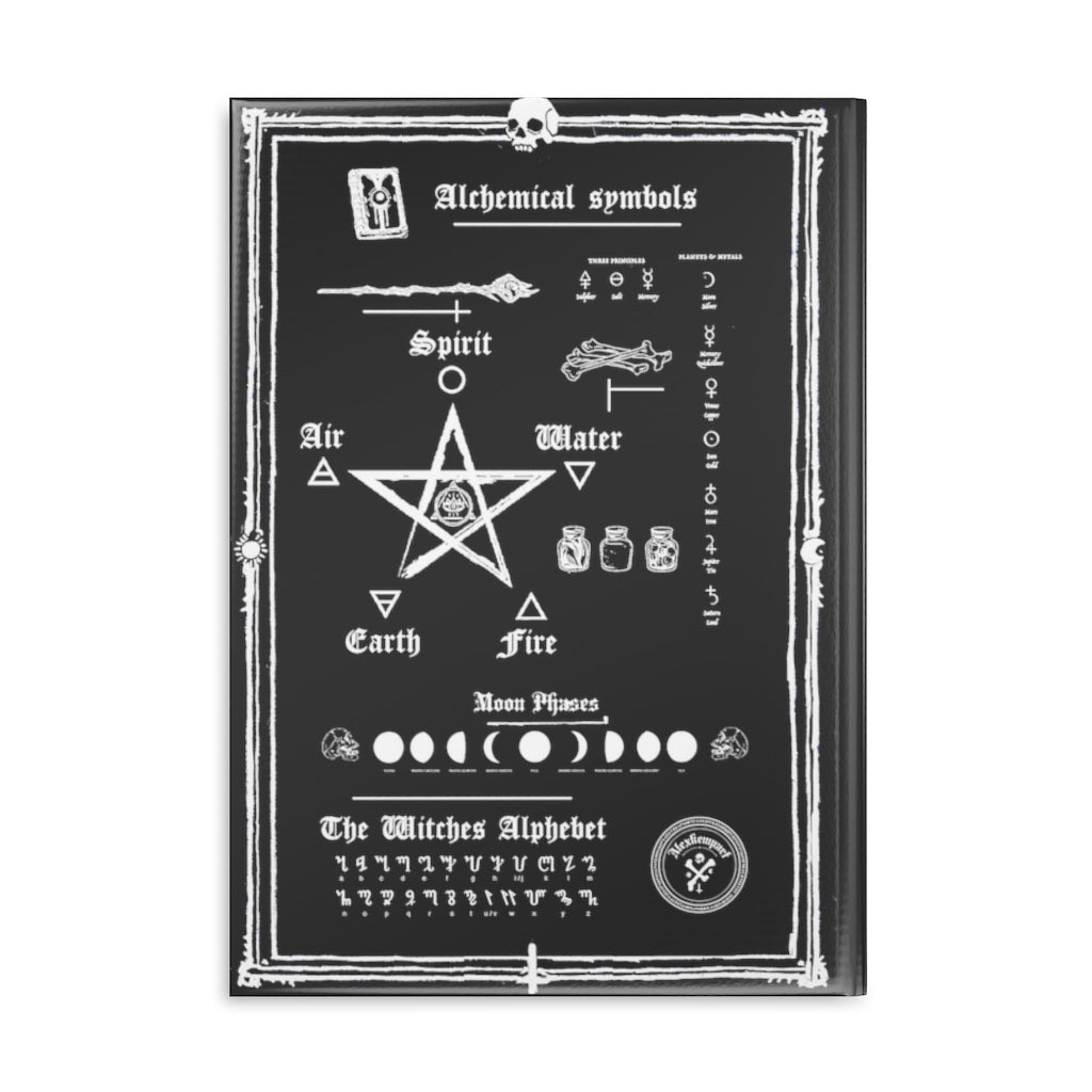 Hardcover Notebook. The Book Of Shadows - The Raven witch. Spell Book. Lined, grid, blank journal.