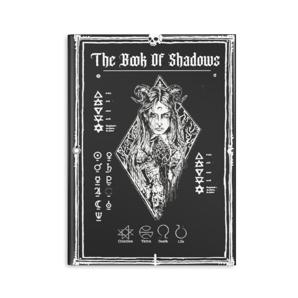 Hardcover Notebook. The Book Of Shadows - The Raven witch. Spell Book. Lined, grid, blank journal.