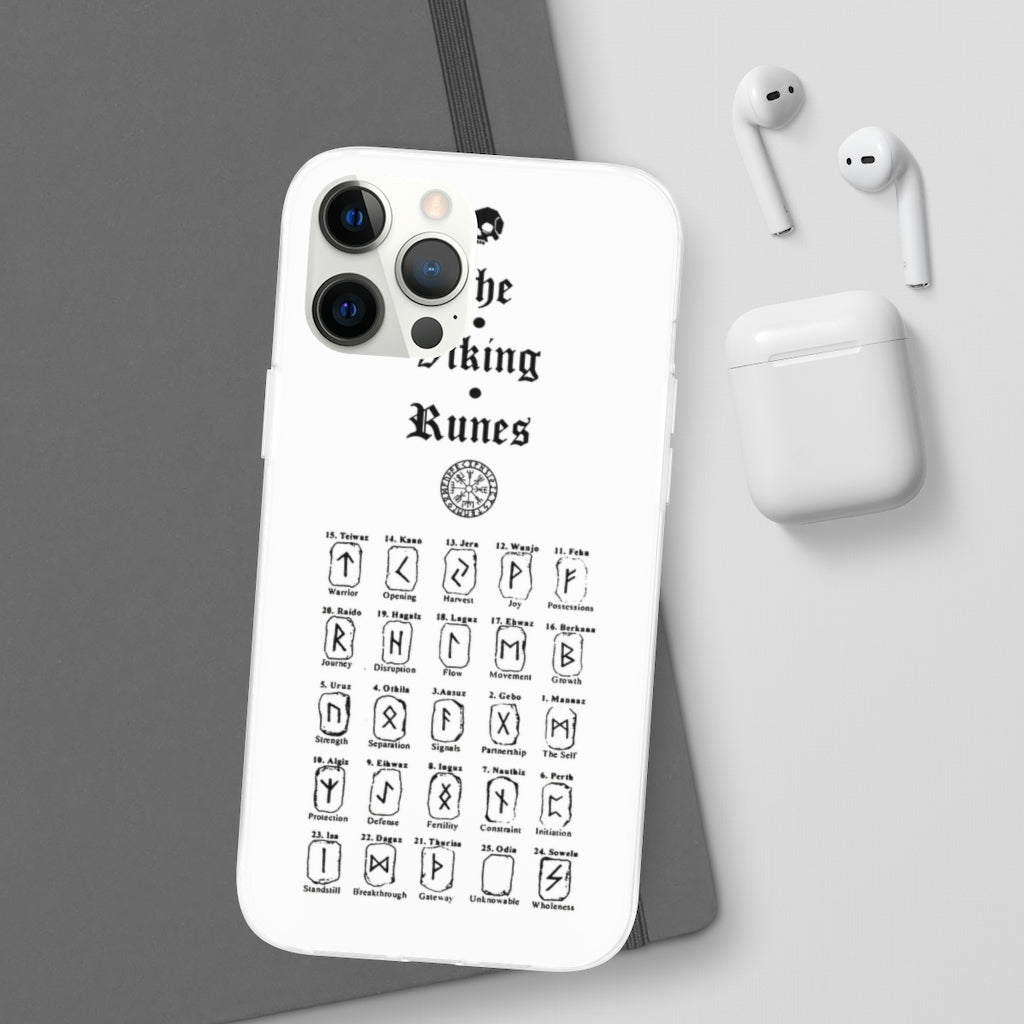 Flexi Cases - The Viking runes. White version. mobile phone case, iPhone case, Samsung case, mobile accessory. Norse. Viking. pagan