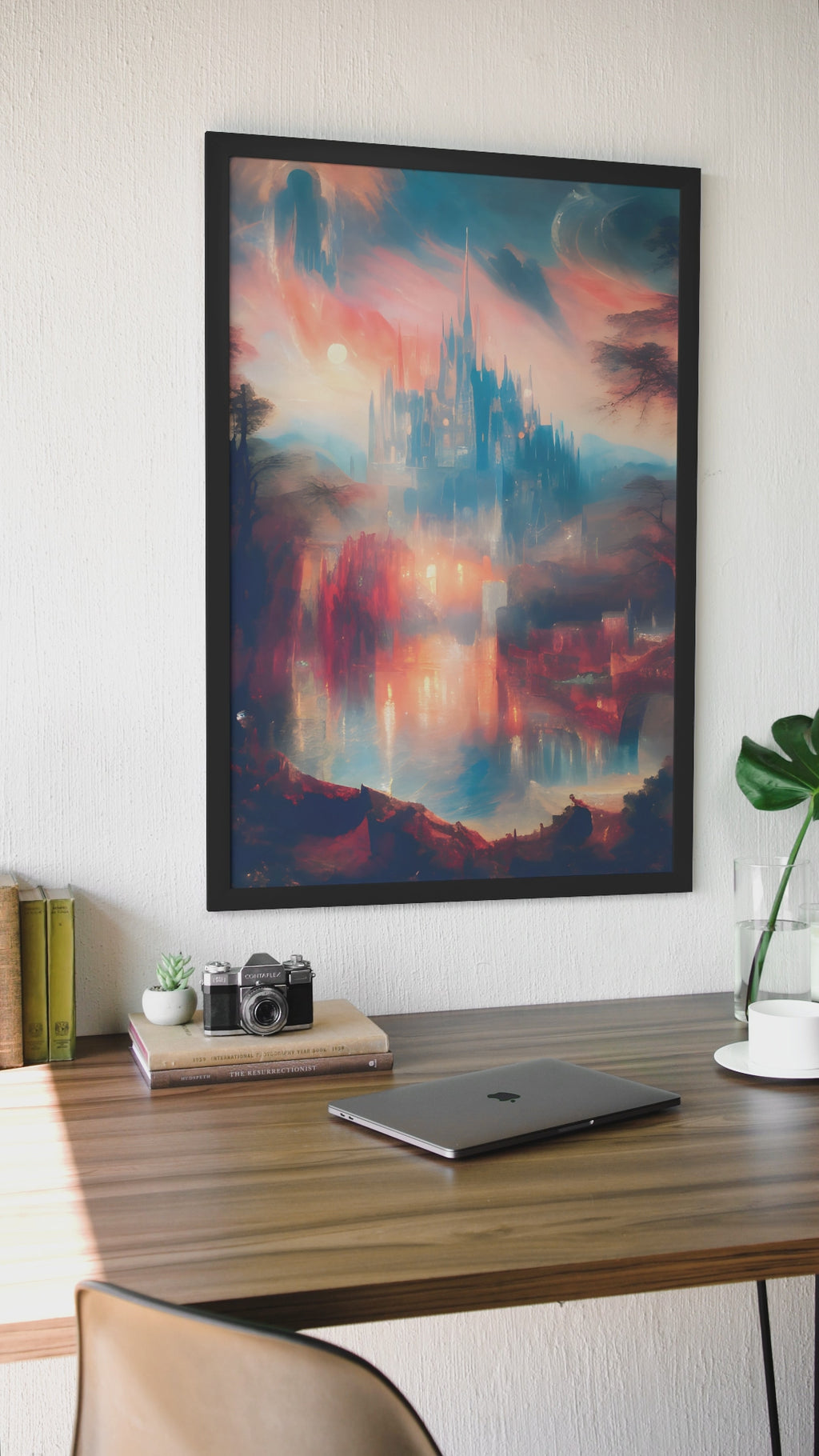 Castle sky. Landscape Art. Art print. Poster