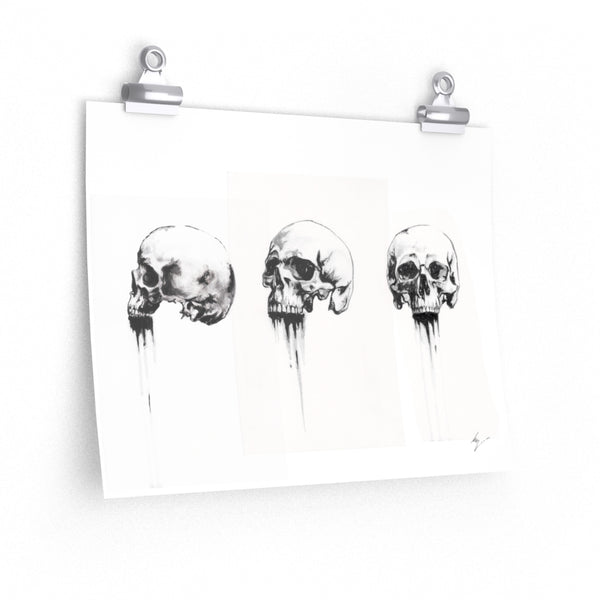Dark skull - I - II - II - Premium Matte horizontal posters. Wall art, gothic home decor, Skull art.