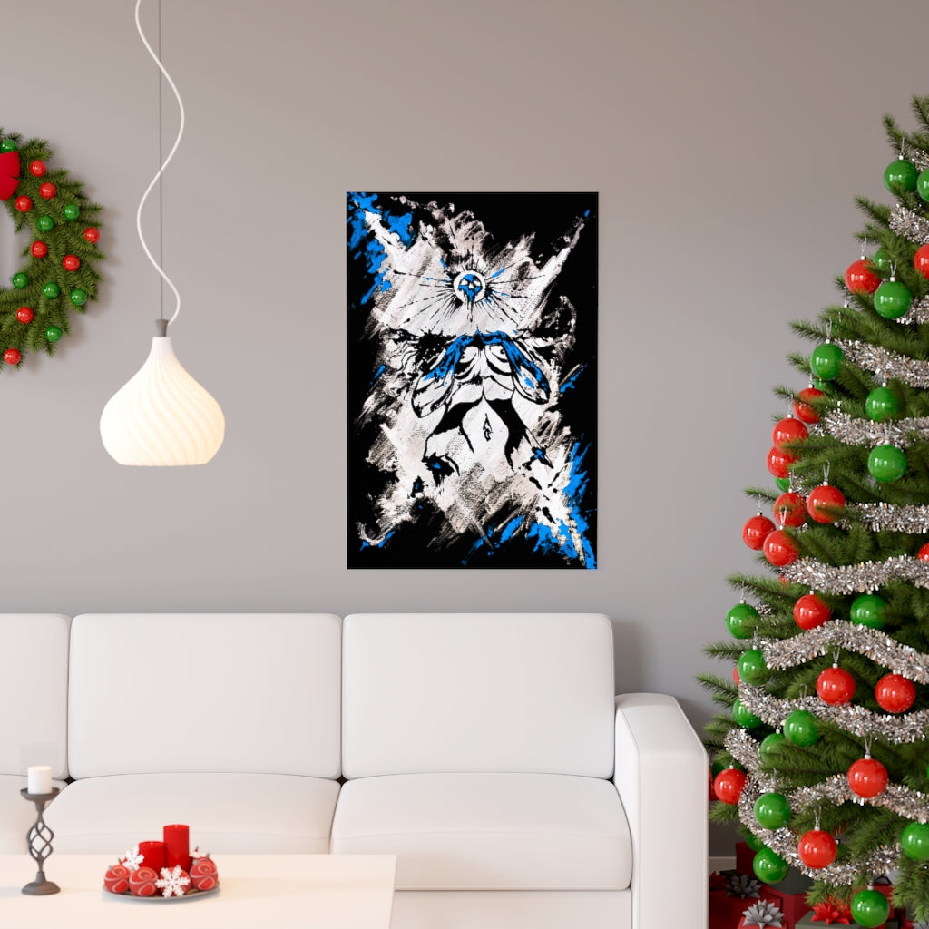 Copy of Let the sun scream down on her. Ice blue - Premium Matte vertical posters