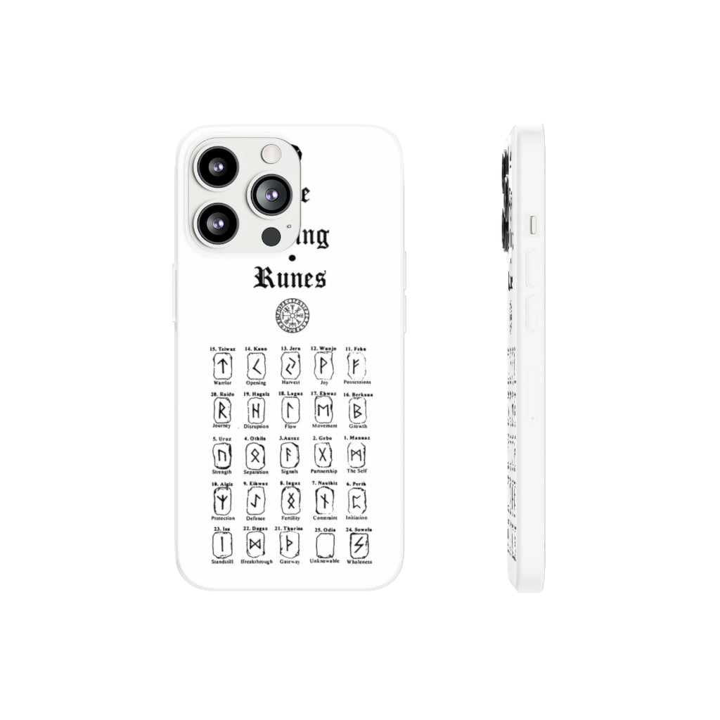 Flexi Cases - The Viking runes. White version. mobile phone case, iPhone case, Samsung case, mobile accessory. Norse. Viking. pagan