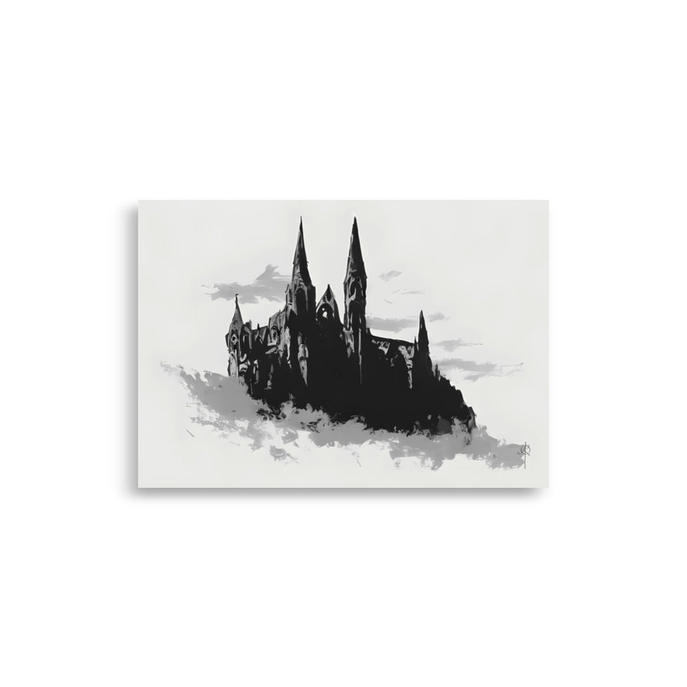Dracula's castle. Art print. Artwork. Gothic home decor.