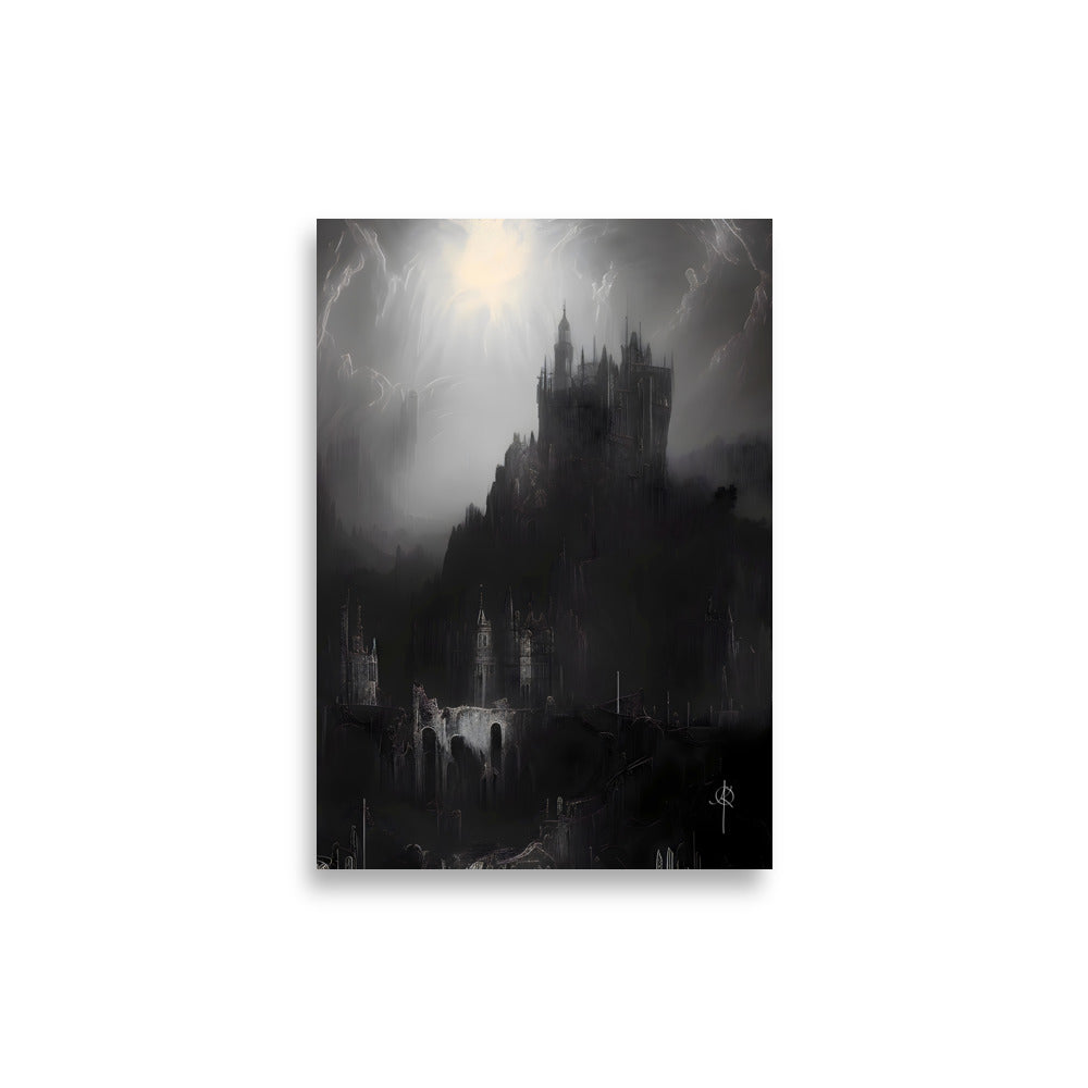 Oil Painting. Frankenstein's Castle. Painting. Art print. original artwork. Gothic Home décor. Digital art.
