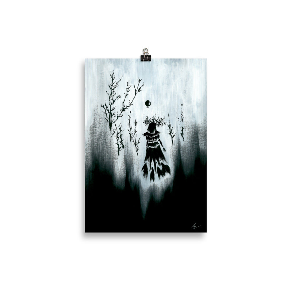 The pixie witch. Her soul wanders the forest. Pixie, Gothic, witch, witchcraft and dark art poster. Gothic Home decor. - Wall art